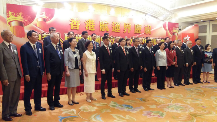 香港航運界慶祝建國68周年國慶酒會大會現場